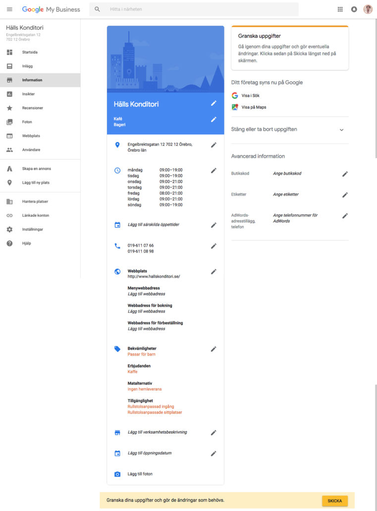 Google My Business - Information