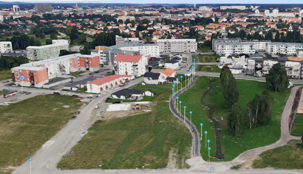 Google Street View Dotted Line Sörby Örebro